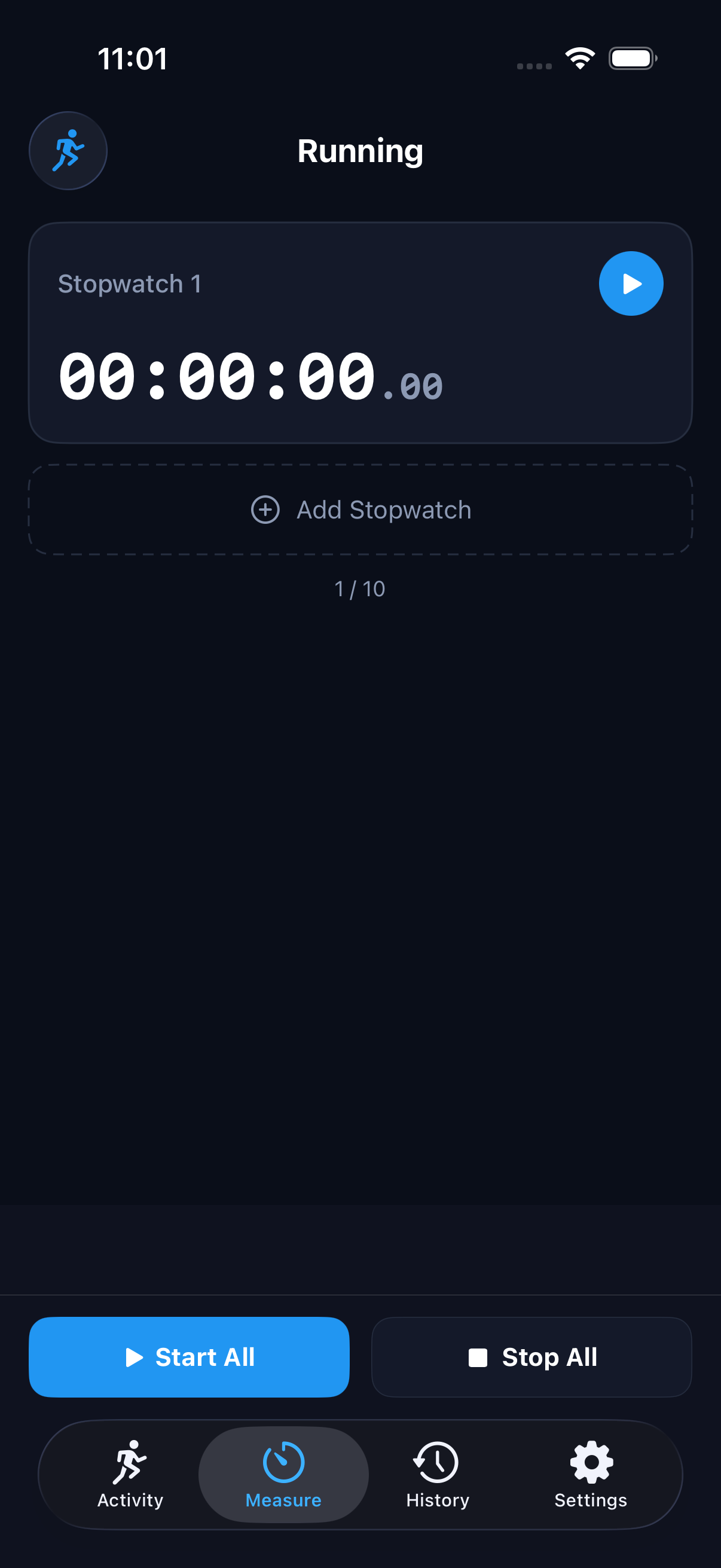 Multi Stopwatch Lap Timer app